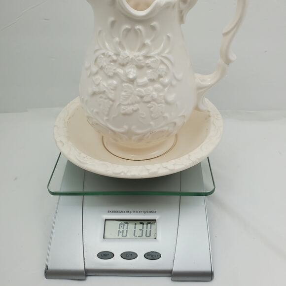 6" Vintage Inarco Japan Small Pitcher and Saucer E-4094 Cream Color - Picture 14 of 14